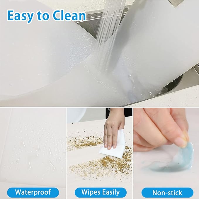 AECHY Extra Large Silicone Mat 78.74”x19.69”x0.08”, Multipurpose Silicone Mat Thick Heat Resistant Mat Shipped Rolled Up Kitchen Counter Mat Nonslip Silicone Mats for Kitchen Counter Translucent