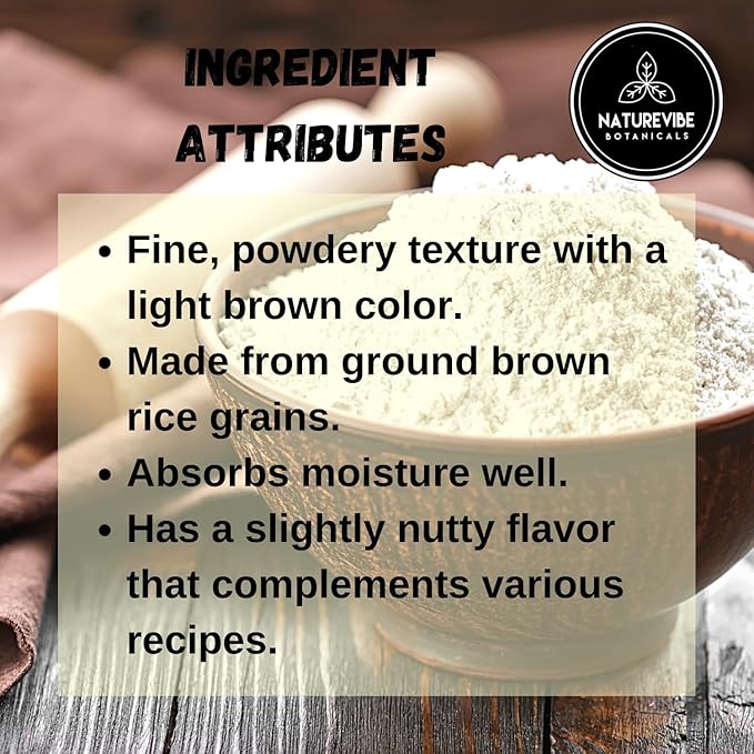 Naturevibe Botanicals Brown Rice Flour 5lb Premium Quality | Used for Baking and as Thickener