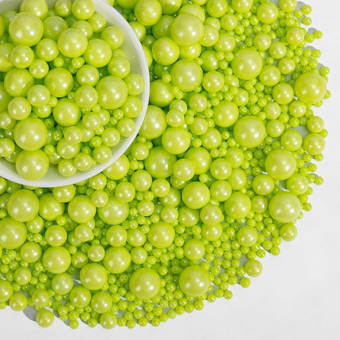 Edible Green Pearl Sprinkles,Halloween Mix Size Sugar Sprinkles,130g/4.58oz,Baking Edible Candy,Cake Decorations,Cupcake Toppers,Cookie Decorating Donuts Ice Cream Toppings,Birthday Wedding Party Valentines Christmas Supplies