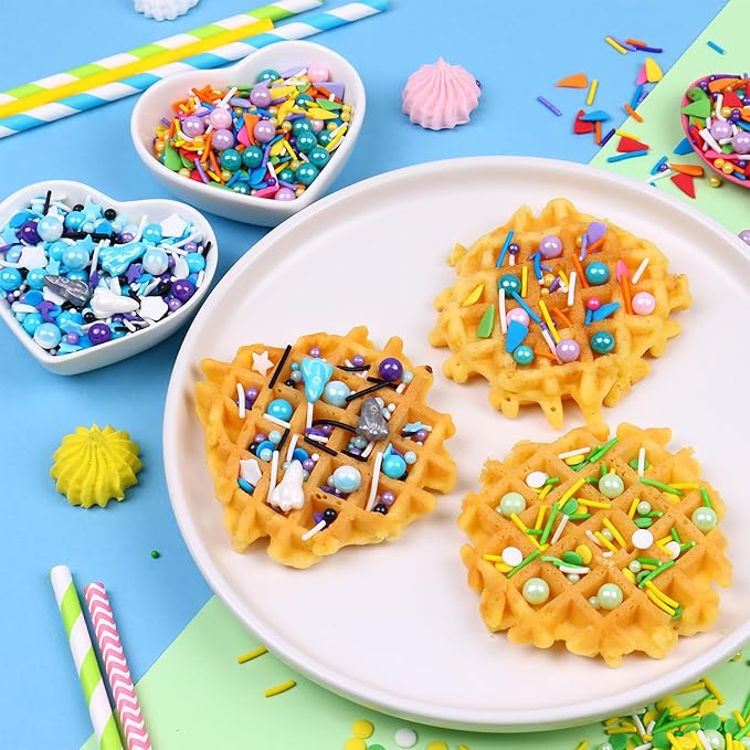 Galaxy Star Sprinkles for Cake Decorating 4.23ounce - Pearl Sugar Mix Contains Spaceship & Star Sprinkles for Cupcake Toppers, Ice Cream, Candy, Cookie Decorations - Children Party Supplies