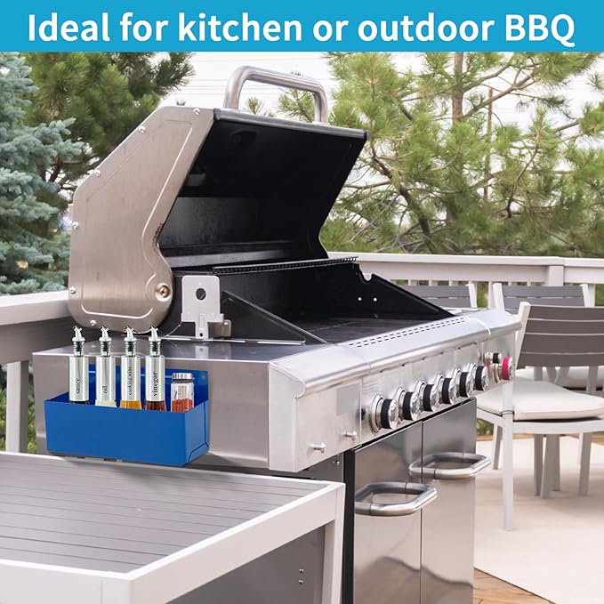 Magnetic Aerosol Spray Can Holder, Magnet Toolbox Bottle Holder, Tool Box Storage Rack for Garage and Home, Craft Workspace, Mechanic Paint Bottle Can Organizer, Blue, 3"x8.3"