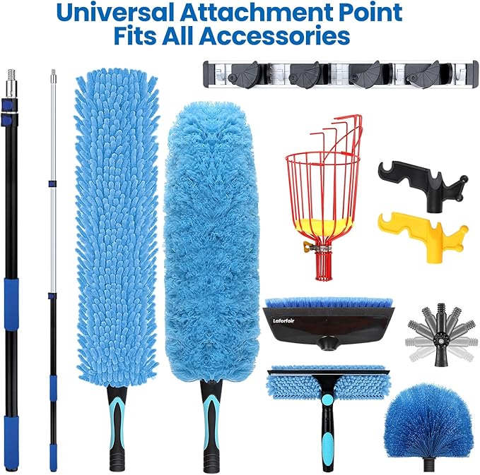 2-in-1 Water-accessible Soft-Bristle Brush | Lightweight Extension Pole Handle | Soft Bristles wash Car, RV, Boat, Solar Panel, Deck | Shower Brush for Cleaning | Floor Brush(Brush only, no Pole)