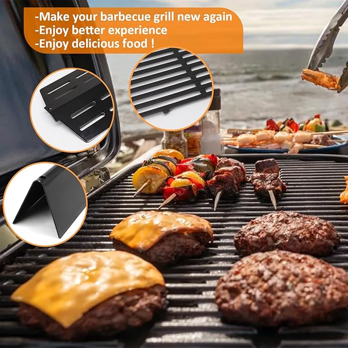 Grill Parts Replacement for Weber Genesis 300 Series E310, E320,E330,S310, S320, S330, EP310, EP320, EP330 with Front-Mounted Control,7620 Flavor Bar 7524 Grill Grates 7622 Heat Deflector