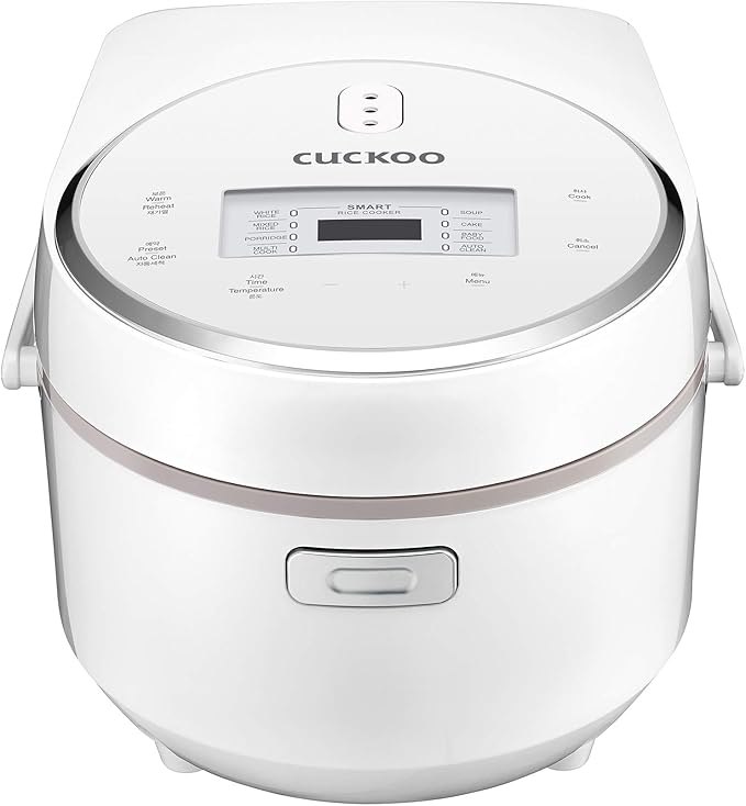 CUCKOO CR-0810F | 8-Cup (Uncooked) Micom Rice Cooker | 9 Menu Options: White Rice, Cake, Soup & More, Nonstick Inner Pot, Designed in Korea | White