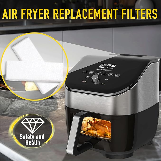 12PCS Air Fryer Filters, Suitable for the Instant Vortex Plus 6 Quart Air Fryer With a Filtration System, Effective at Removing Odors, Compatible With Instant Vortex Air Fryer Accessories