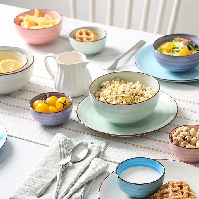 Selamica Ceramic Mini Bowls, 4 OZ Dipping Bowls, 3.5 Inch Gradient Color Set of 6, Microwave & Dishwasher Safe