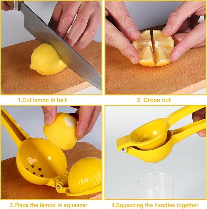 TEZZ Lemon Squeezer, Premium Large Heavy Duty Handhelp Juicer for Lemon, Metal Hand Press Citrus Juicer, Lime Squeezer Bar Tool, Manual Citrus Press