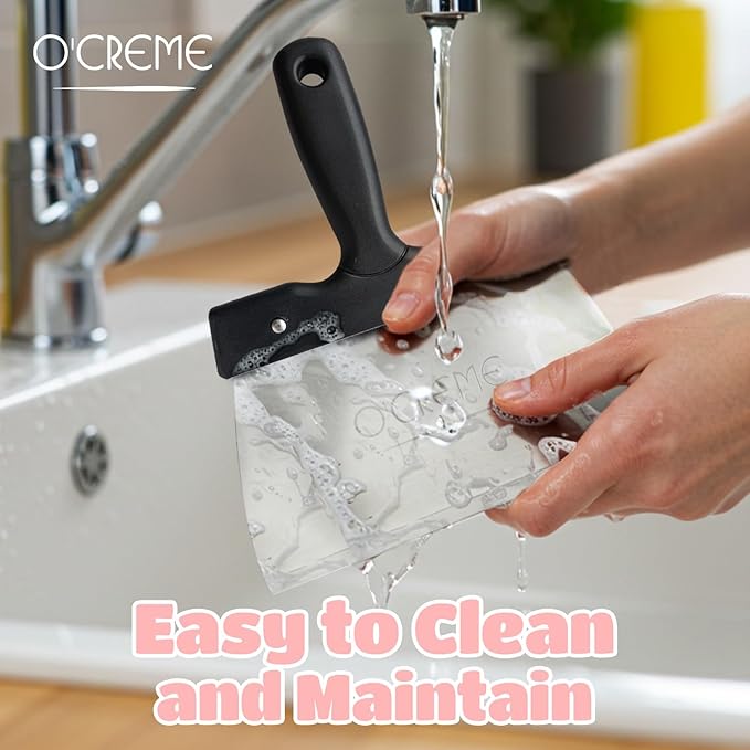 O'Creme Coating Spatula for Chocolate - Stainless Steel Chocolate Thermostat Spatula Dough Scraper (7.9 x 3.9 inch) – Heavy-Duty & Multipurpose Baking Tool, Cake Leveler, Icing Smoother