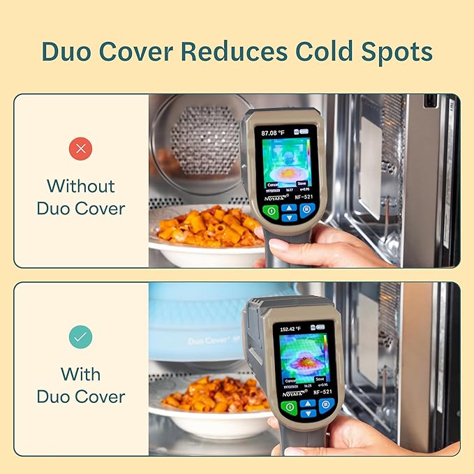 Duo Cover: 4-in-1 Collapsible Hanging Microwave Cover for Food | Microwave Steamer Moist Food | Safely Grabs Hot Dishes From Microwaves | Plastic-Free, BPA-Free Silicone, Dishwasher-Safe | 11"