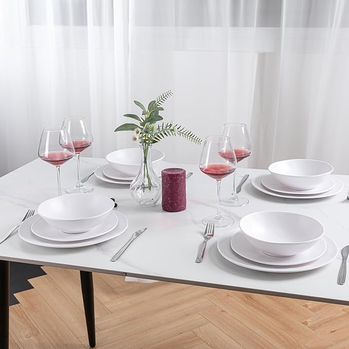 White Melamine Rectangular Serving Platter/Trays, Set of 4, 14” X 7” Fruit Cake Bread Sushi Plate for Party Serving Food, Lightweight and Unbreakable