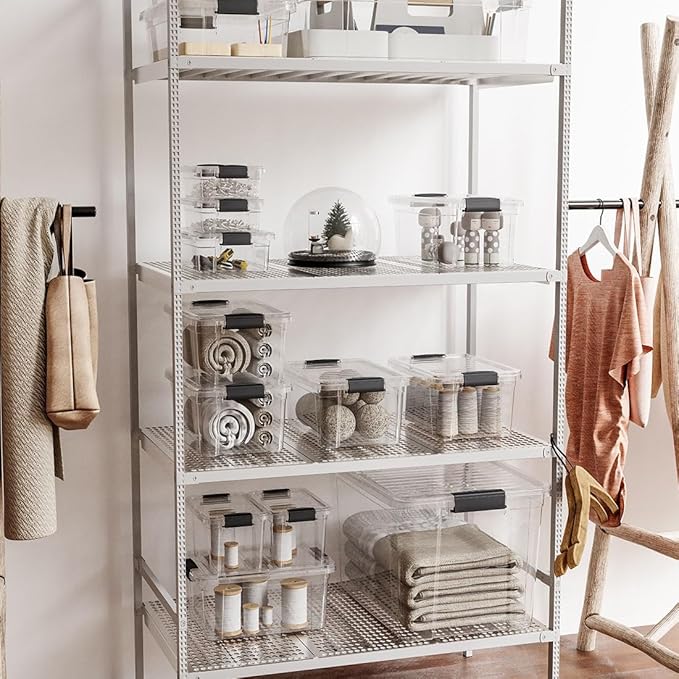 Superio Storage Bins with Lids- 4 Pack, 21 Qt Clear Boxes for Organizing, Stackable Plastic Containers- BPA Free, Non-Toxic, Odor Free, Organizer for Home, Office, Dorm