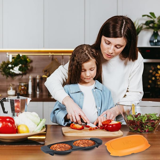 Quick-Heat Microwave Egg Cooker|Poacher|fryer,Multi-Use microwave egg maker for Breakfast Sandwiches,Dishwasher-Safe,Save Time,Portable for Home,Travel,Gifts(Orange)