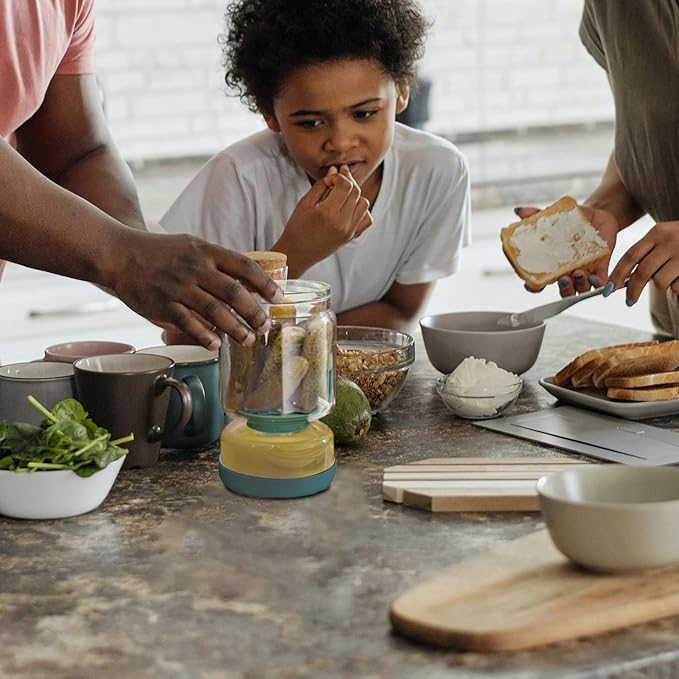 WhiteRhino Glass Pickle Jar,34oz Olive Hourglass Jar with Strainer,Airtight Glass Jar Pickle Juice Separator Flip Pickle Jar for Gherkin Jalapeno
