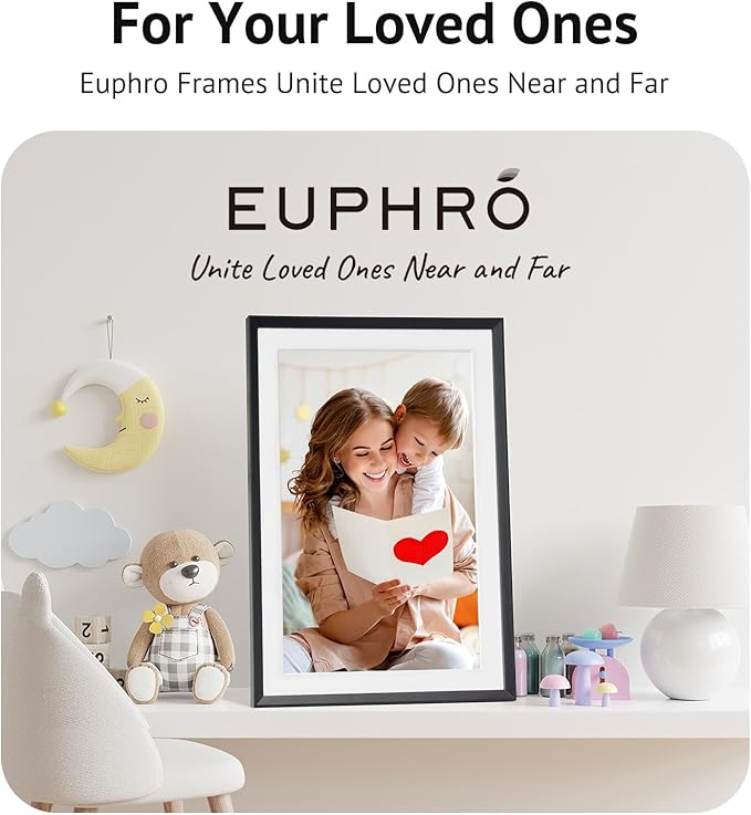 15.6'' Digital Picture Frame with 1920x1080 IPS Touch Screen, Smart Digital Photo Frame with 32GB Storage, Easy Setup to Share Photos/Videos via Free App