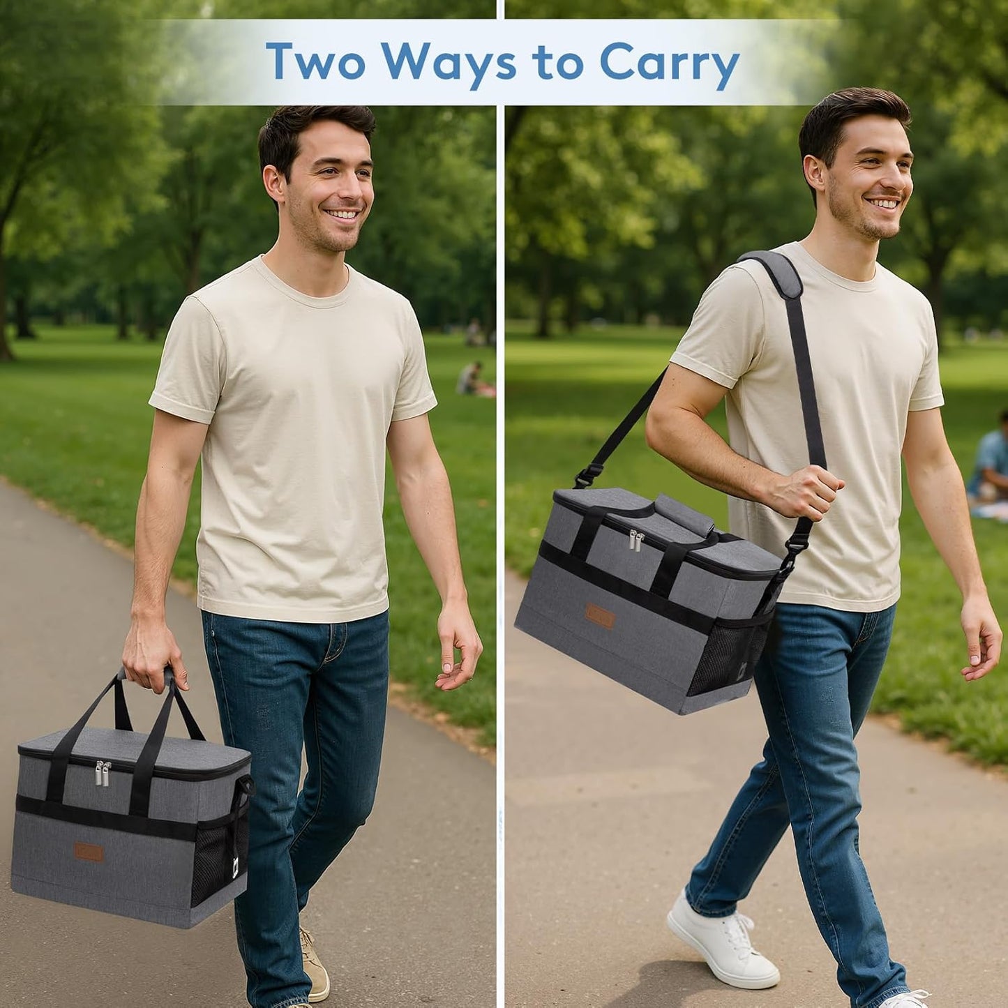 Lifewit Cooler Bag 30/50/60 Cans Collapsible and Insulated Large Lunch Bag Leakproof Soft Cooler Portable Tote for Camping/BBQ/Family Outdoor Activities