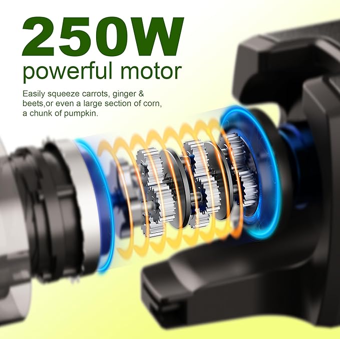 Juicer Machine,5.3" Wide Chute Cold Press Juicer,PCTG BPA-Free, 54oz Large Capacity,Stainless Steel Slow Masticating Juicer for Whole Fruits & Vegetables, Easy to Clean,High Juice Yield,Gray