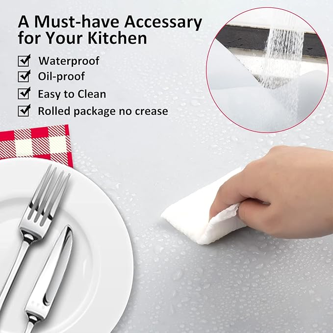 Large Silicone Heat Resistant Mat 78.7” x 15.7”, Nonslip Mats for Kitchen Counter, Countertop Protector, Nonstick Waterproof Craft Table Placemat, Translucent-White