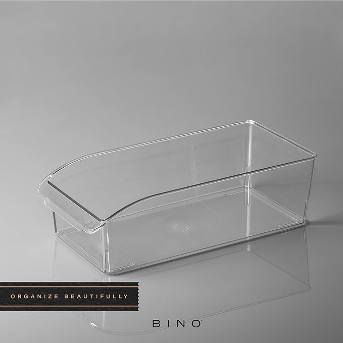 BINO | Plastic Storage Bins, Small | THE CURVE COLLECTION | Multi-Use Organizer Bins | Storage Containers Kitchen, Pantry and Home Organization | Fridge Organizers | Pantry Organization