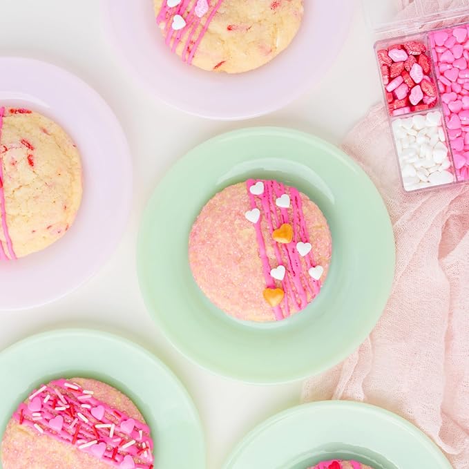 Sweets Indeed Valentines Heart Tacklebox, Edible Heart Shapes, Assorted Variety, Perfect for Cake Decorations, Baking, Ice Cream, Cookies, Cupcake Topper, 2.53 ounces (Sweetheart Tacklebox)