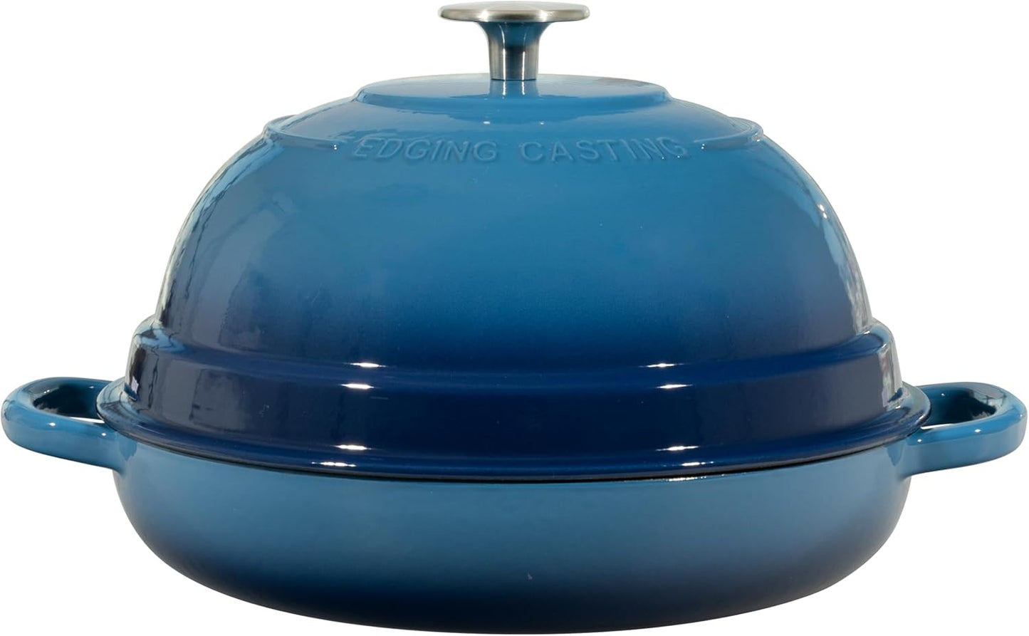 Enameled Cast Iron Dutch Oven Pot with Lid, Round Bread Oven for Homemade Sourdough Bread Baking, 6 Quart, Lake Blue