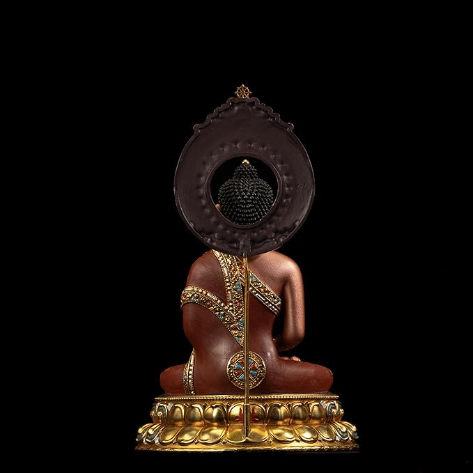 Buddha Statue Indoor, Handmade Tibetan Buddhism Copper Decoration, Hand-Painted Buddhist Budda, Hinduism Nepalese Craft Meditation(5.51", Amitabha)