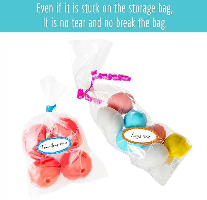 500 Removable Freezer Pantry Canning Labels, 8 Colorful Polka Borders, Water Oil Resistant with Perforation Line for Food Containers Jars Kitchen Restaurant Storage Organization