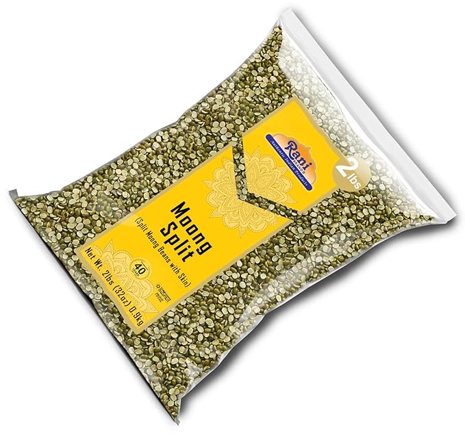 Rani Moong Split (Split Mung Beans with Skin) Lentils Indian 32oz (2lbs) 908g ~ All Natural | Gluten Friendly | Non-GMO | Kosher | Vegan | Indian Origin