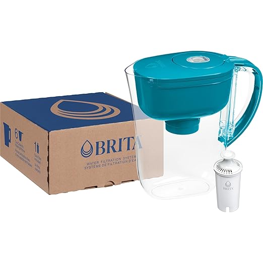 Brita Metro Water Filter Pitcher with SmartLight Change Indicator, BPA-Free, Replaces 1,800 Plastic Water Bottles a Year, Lasts Two Months, Includes 1 Filter, Small - 6-Cup Capacity, Turquoise