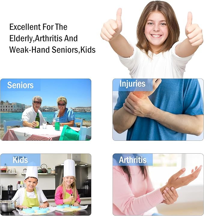 Jar Opener for Weak Hands, Seniors with Arthritis, 5 in 1 Multi Function Bottle Opener Lid Opener For Arthritic Hands with Non Slip Rubber Jar opener Gripper Pad