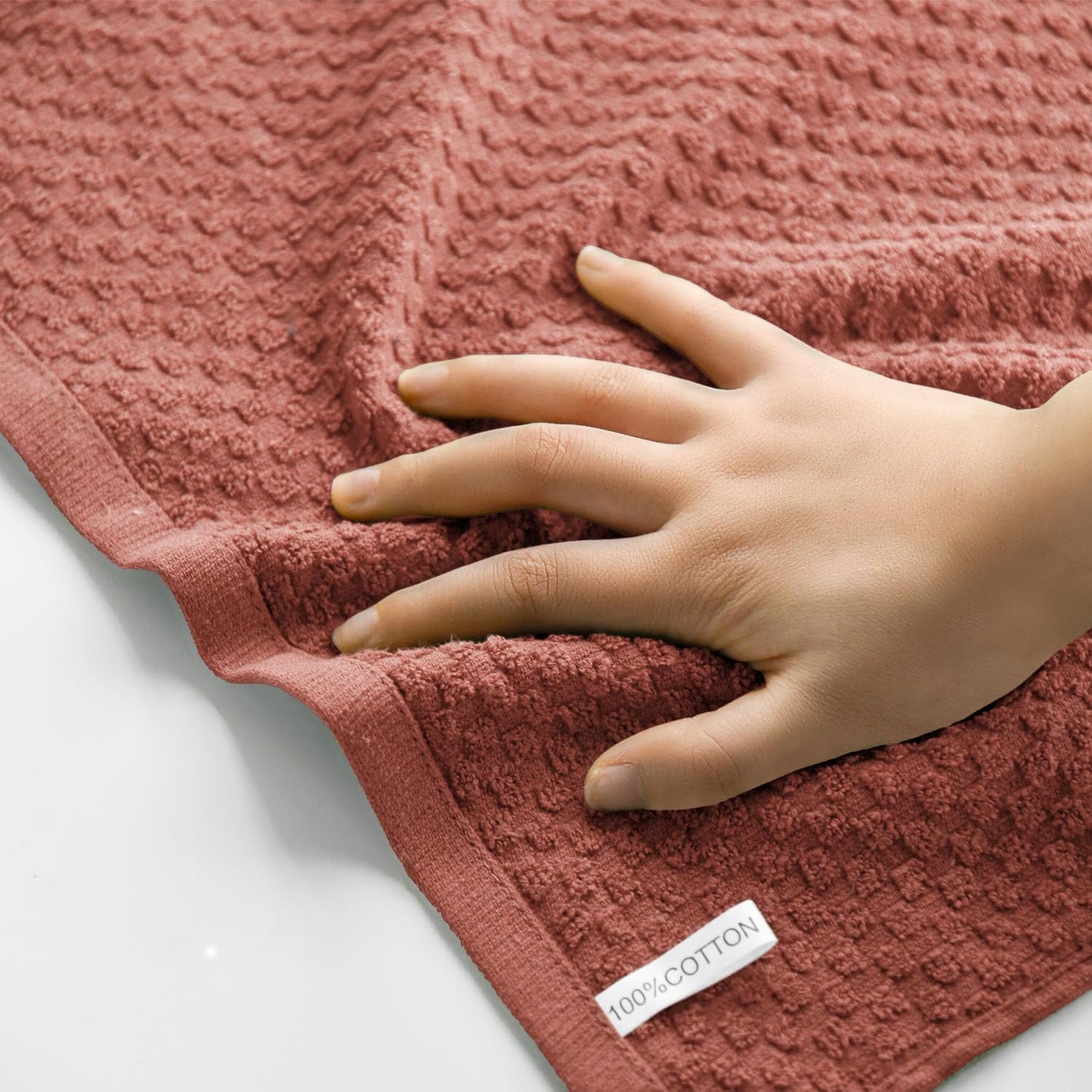 Artoid Mode Ring Spun Cotton Red Kitchen Dish Towels, 15x25 Inch Ultra Soft Absorbent Quick Drying Household Cleaning Tea Towels Bar Towels Set of 6