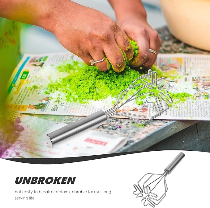 Stainless Steel Potato Masher, Ground Beef Smasher Tool, Multi-Purpose Kitchen Utensil for Vegetables and Fruits