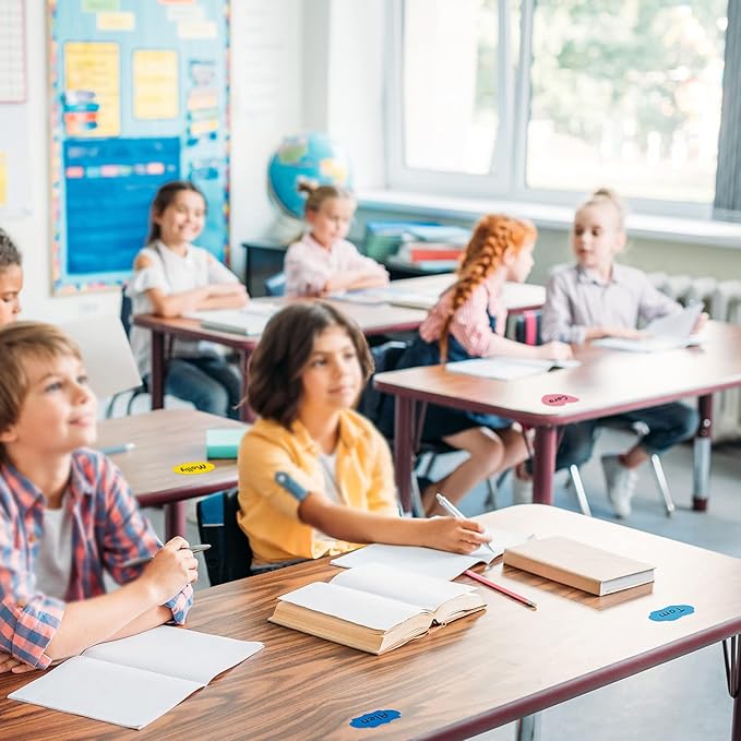 Wisdompro 256 Pcs Colored Label Stickers, Self Adhesive Gift Tag Stickers Blank Write on Labels for Essential Oil Bottles, Jars and Food Containers - 2 x 1.2 inch