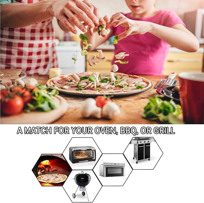 Onlyfire Pizza Stone for Oven BBQ and Grill, Thermal Shock Resistant, 14" x 16" Rectangular Large Bread Baking Stone, Heavy Duty Ceramic Baking Stone for Best Crispy Crust Pizza, Cookie and Cheese