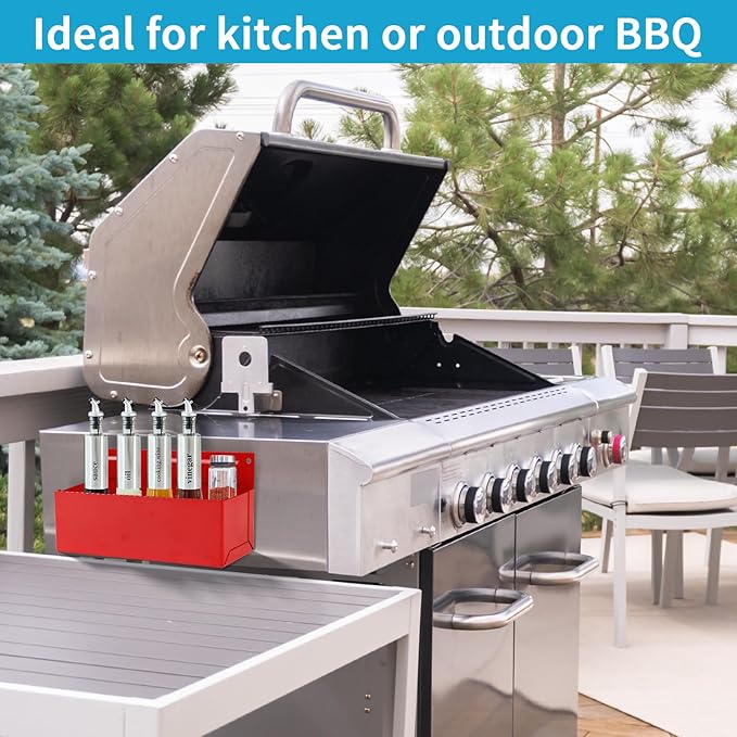 Magnetic Aerosol Spray Can Holder, Magnet Toolbox Bottle Holder, Tool Box Storage Rack for Garage and Home, Craft Workspace, Mechanic Paint Bottle Can Organizer, Red, 3"x8.3"