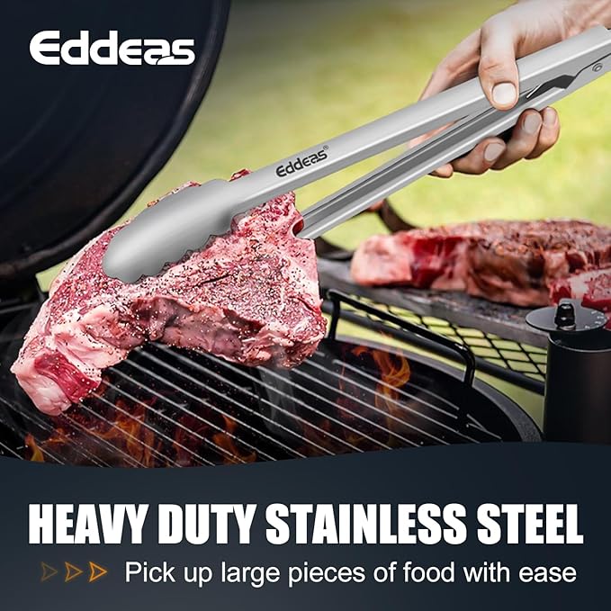 Tongs For Cooking - All Metal Heat Resistant 600 Degrees Kitchen Tongs, Stainless Steel Locking Tongs, For Food,Salad, BBQ, Grill, Dishwasher, Set of 3-7",9" & 12 inch