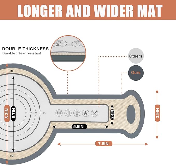 Sourdough Silicone Bread Sling, Non-Stick & Easy Clean Dutch Oven Baking Mat with Longer Handles, Silicone Baking Sling to Transfer SourDough Easily, Reusable Bread Mat Set with Storage Bracelet
