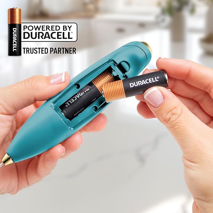 Zulay Kitchen Powerful Milk Frother Wand With 4 AA Duracell Batteries - Ultra Fast Handheld Drink Mixer - Electric Whisk Foam Maker for Coffee, Lattes, Cappuccino, Matcha & Creamer -