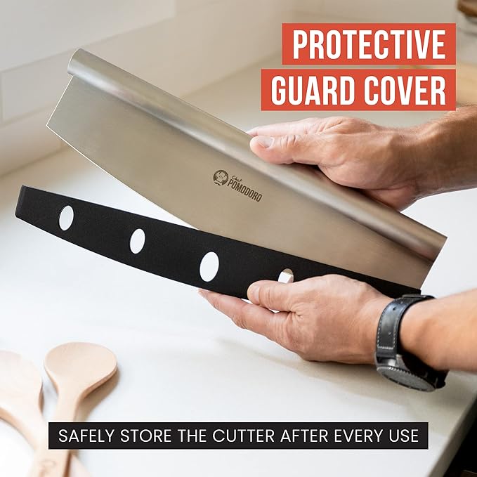 Chef Pomodoro Aluminum Metal Pizza Peel with Foldable Wood Handle for Easy Storage, Pizza Spatula, Gourmet Luxury Pizza Paddle for Baking Homemade Pizza Bread (12 x 14 inch + 14 inch Cutter)