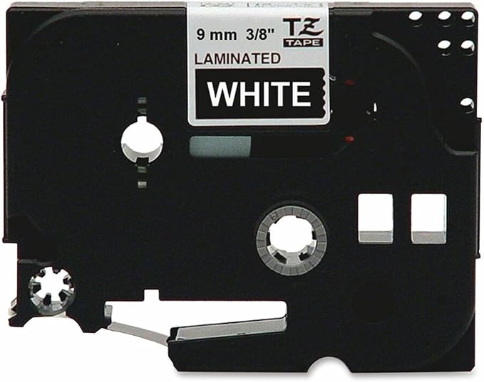 Brother Genuine P-touch TZE-325 Tape, 3/8" (0.35") Wide Standard Laminated Tape, White on Black, Laminated for Indoor or Outdoor Use, Water-Resistant, 0.35" x 26.2' (9mm x 8M), Single-Pack, TZE325