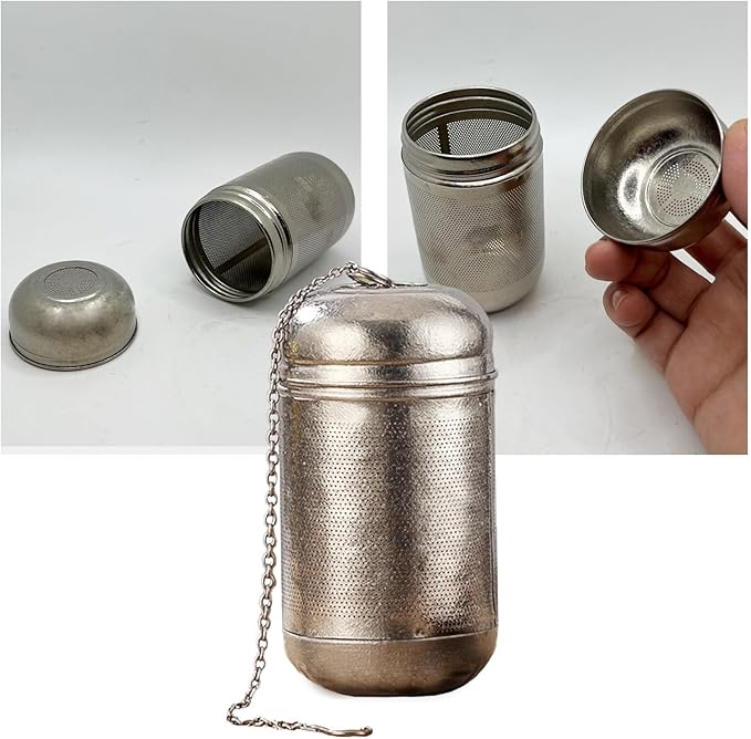 Titanium Tea Infuser for Loose Leaf & Fruit - Extra Fine Mesh Strainer Insert, Screw-Top Lid, Reusable Filter for Herbs, Lemon, Cucumber, Coffee & Spices