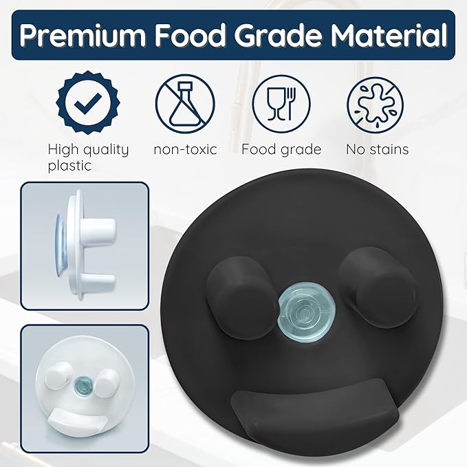 Sponge Daddy Caddy by Storage Theory – Sponge Mommy & Daddy Kitchen Sink Organizer, Universal, Simple Suction Cup Installation, Dishwasher Safe, Keep Sponges Dry, Odor-Free – Black, 1 Pack