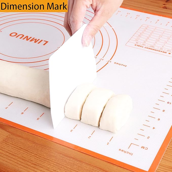 Silicone Baking Mat,Non Stick Rolling Dough with Measurements for Pie Pizza Cookies Fondant Making,Extra Thick Non Slip Silicone Pastry Mat