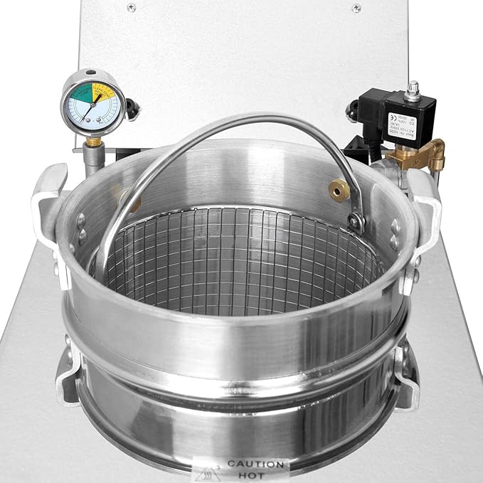 INTSUPERMAI 16L Commercial Electric Pressure Fryer Stainless Steel Countertop Pressure Fryer Electric Fried Chicken Stove Professional Tabletop Restaurant Kitchen Frying Machine 110V 2.4KW