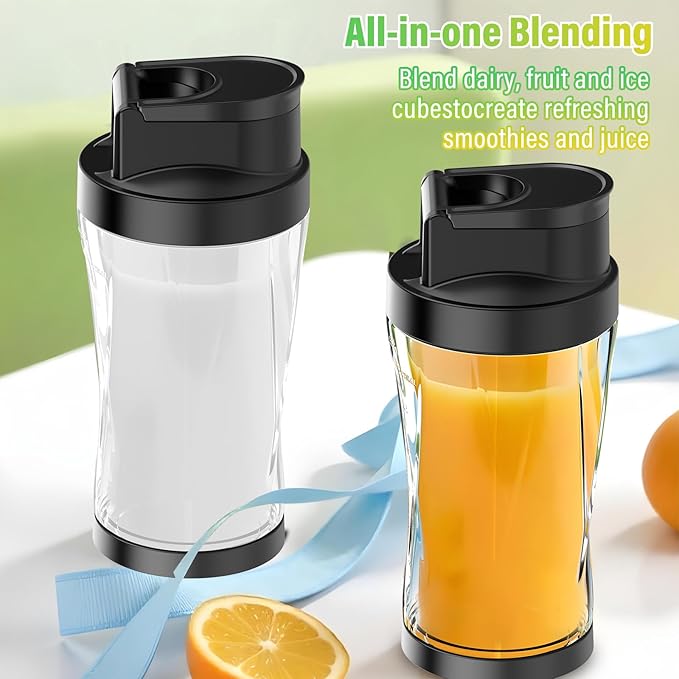 Portable Blender, 360W Personal Blender for Shakes and Smoothies for Kitchen, 24 Oz BPA Free Traveling Juicer Cup and Lid with 6 Blades, Self Cleaning Portable Juicer for Kitchen/Travel/Gym, Black
