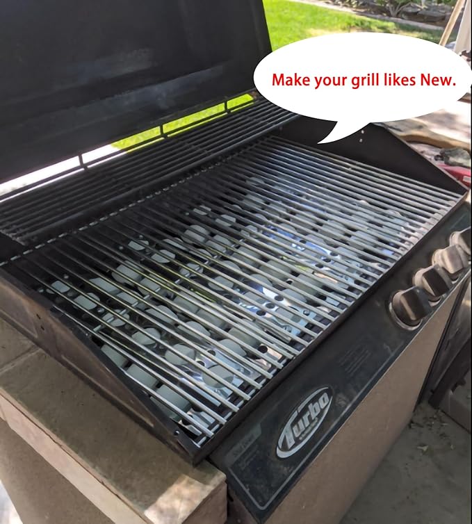 Direct Store Parts DS111 (4-Pack) Solid Rod Stainless Steel BBQ Grill Grate Replacement Parts for 16517 Bull BBQ Angus, Brahma, Lonstar Select, Outlaw Steer Premium, Lonestar Select, 19 1/4" X 7 7/8"