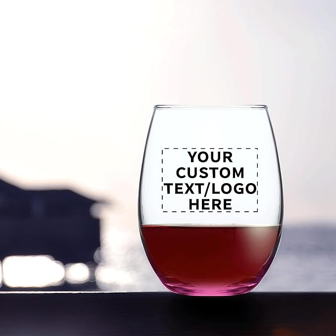 DISCOUNT PROMOS Stemless Wine Glasses in Bulk by ARC Perfection, 15 oz, 10 pack, Red or White Wine Glass Set, Pink