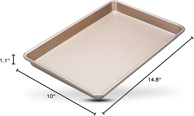 Ultra Cuisine Jelly Roll Baking Sheet Pan - Nonstick - Warp and Scratch Resistant - Enhanced Airflow - Durable Carbon Steel Design - Professional Roasting Quality - Baking Sheets Oven - 10 x 15 inch