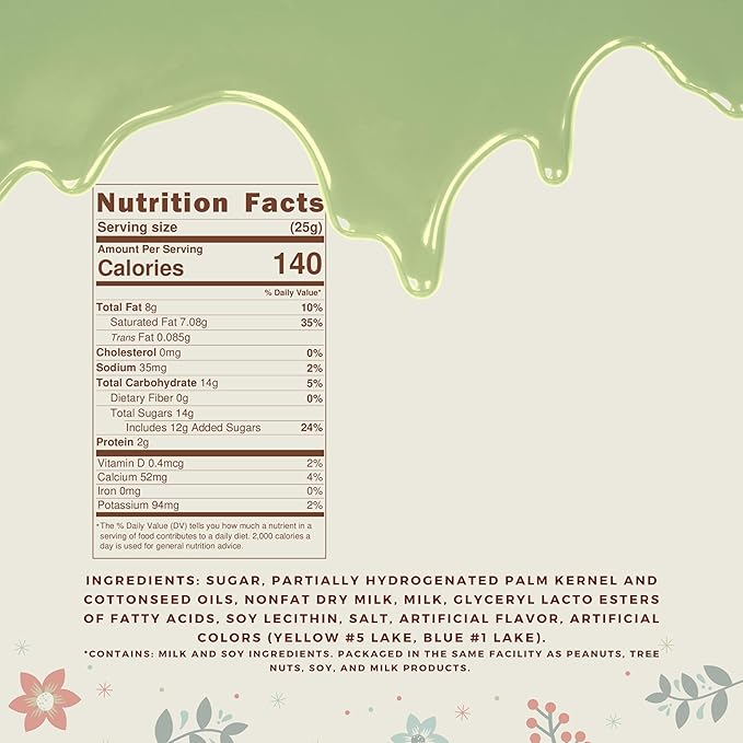 KIDU Light Green Chocolate Melting Wafers 16 Ounces Bulk Perfect For Dipping, Deserts, Baking And More - 1 Pound