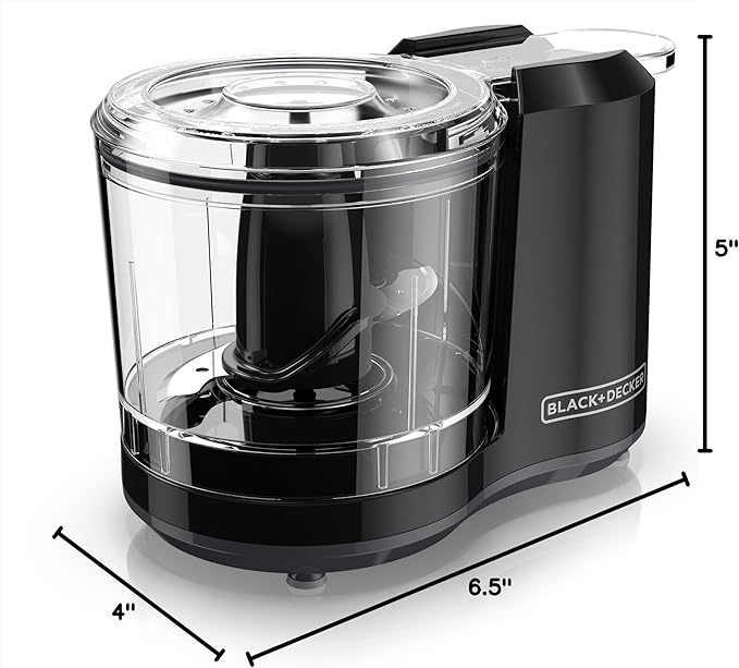 BLACK+DECKER 1.5-Cup Electric Food Chopper, One Touch Pulse, 150W Motor, Stay-Sharp Blade, Dishwasher Safe