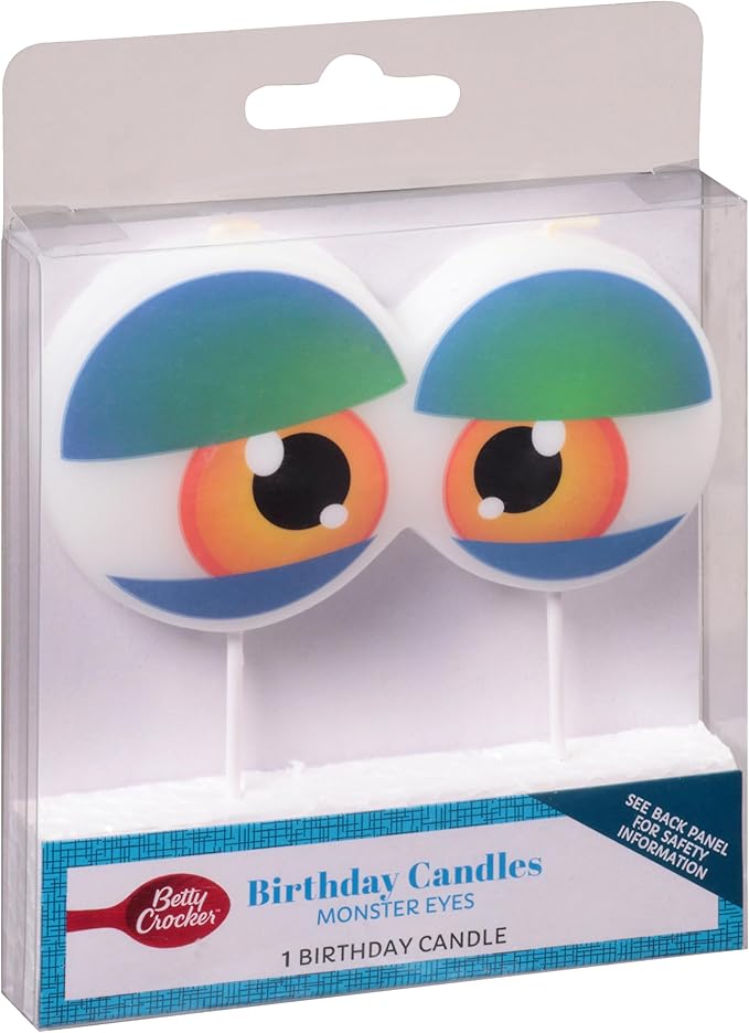 Betty Crocker Birthday Candles - Monster Eyes, Fun and Spooky Candle for Birthday Parties and Halloween Themed Parties